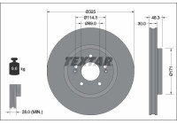 Brake disc 92337103 Textar