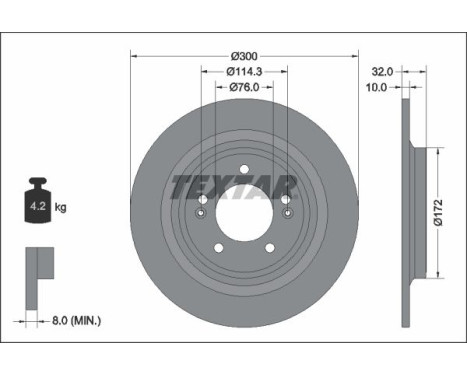 Brake disc 92337203 Textar