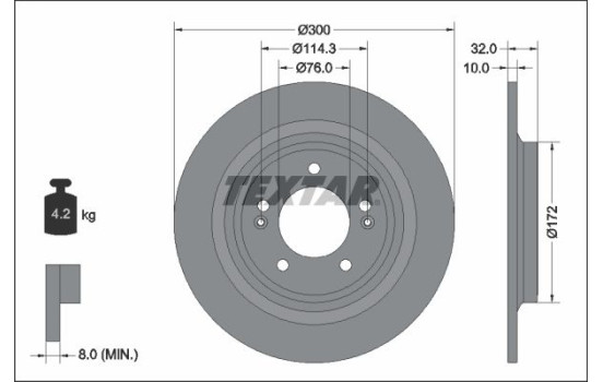Brake disc 92337203 Textar
