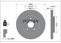 Brake disc 92337303 Textar