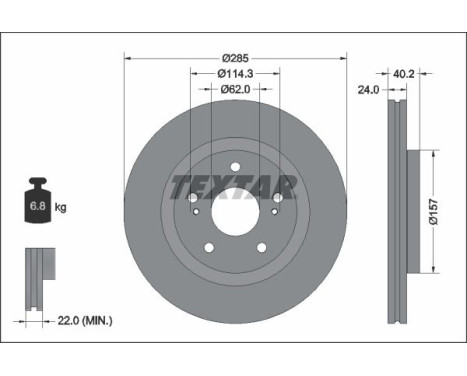 Brake disc 92337303 Textar