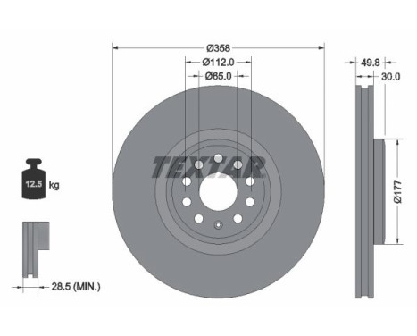 Brake disc 92337505 Textar