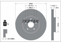 Brake disc 92337603 Textar