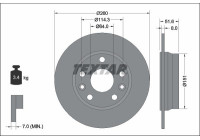 Brake disc 92337703 Textar