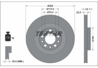 Brake disc 92337803 Textar