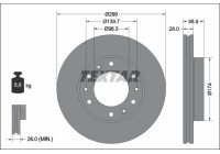 Brake disc 92338103 Textar