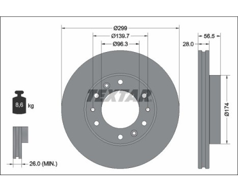 Brake disc 92338103 Textar