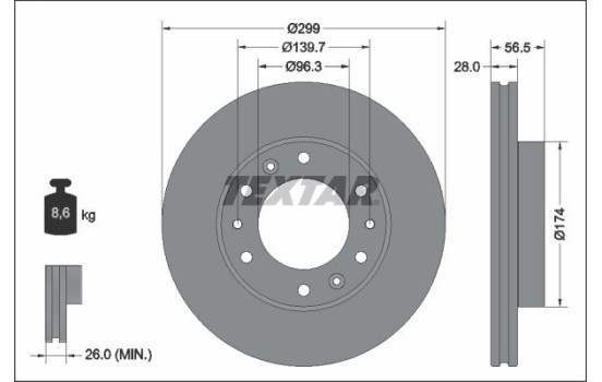 Brake disc 92338103 Textar