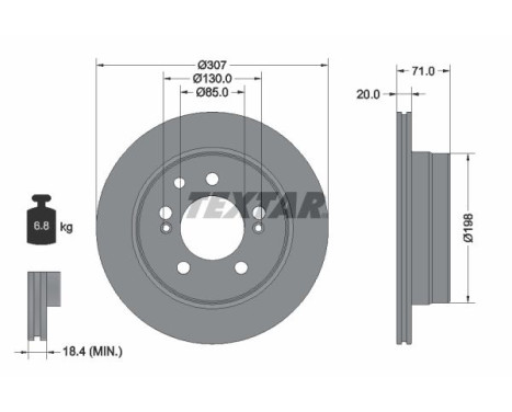 Brake disc 92338503 Textar