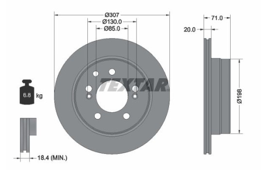 Brake disc 92338503 Textar