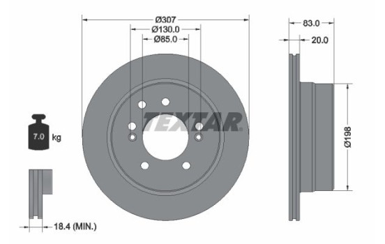 Brake disc 92341003 Textar