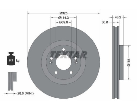 Brake disc 92341803 Textar
