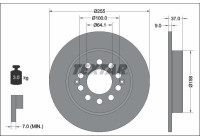 Brake disc 92342703 Textar