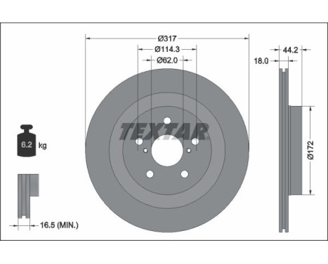 Brake disc 92343103 Textar