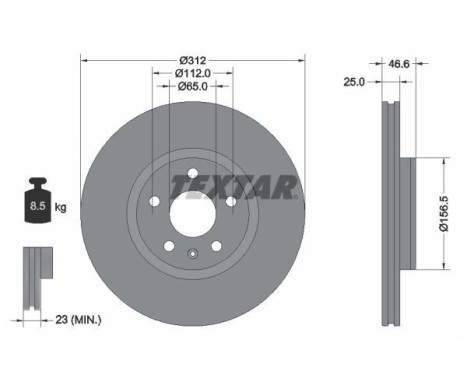 Brake disc 92343203 Textar