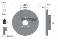 Brake disc 92343625 Textar