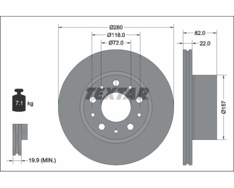 Brake disc 92344903 Textar