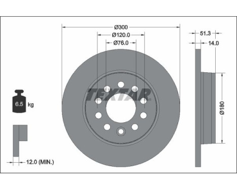 Brake disc 92345203 Textar