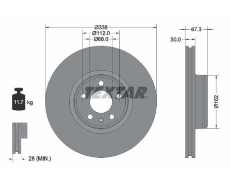 Brake disc 92345505 Textar