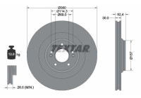 Brake disc 92346905 Textar
