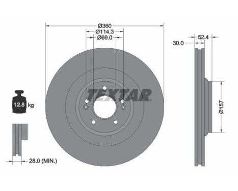 Brake disc 92346905 Textar