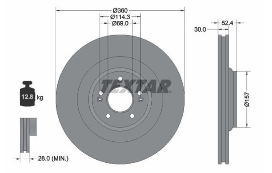 Brake disc 92346905 Textar