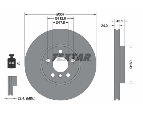 Brake disc 92347205 Textar