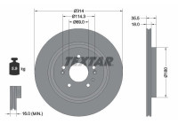 Brake disc 92347503 Textar
