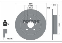 Brake disc 92347803 Textar