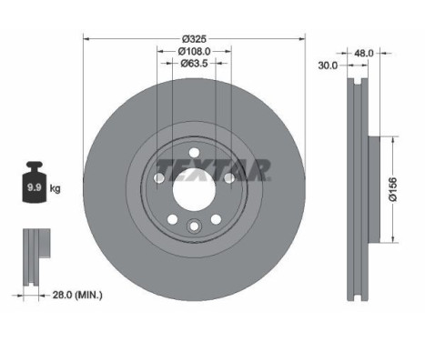 Brake disc 92348805 Textar