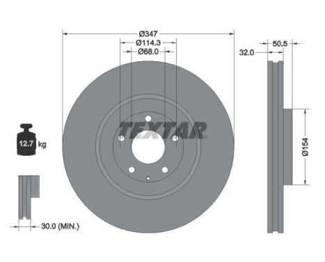 Brake disc 92348903 Textar