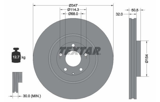 Brake disc 92348903 Textar