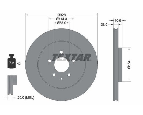 Brake disc 92349003 Textar
