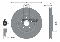 Brake disc 92349505 Textar