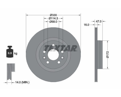 Brake disc 92351803 Textar