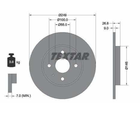 Brake disc 92352203 Textar