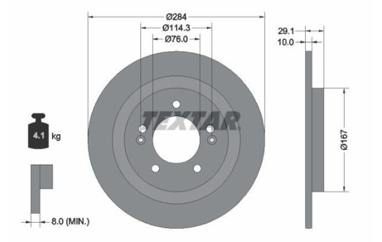 Brake disc 92352503 Textar