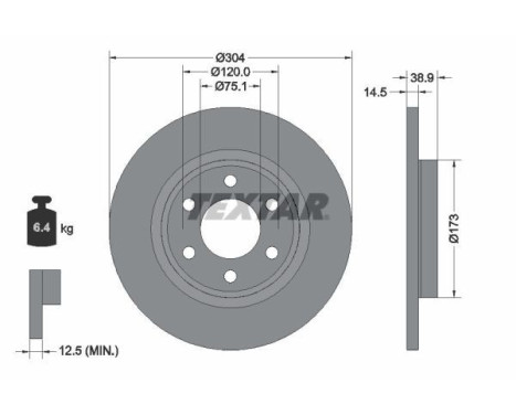 Brake disc 92352703 Textar