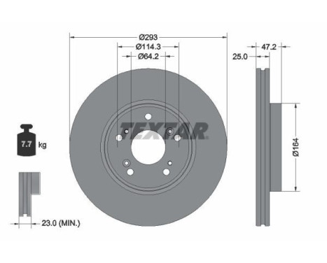 Brake disc 92353003 Textar