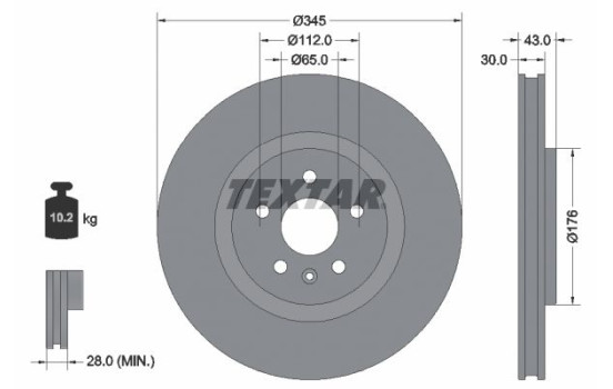 Brake disc 92355103 Textar
