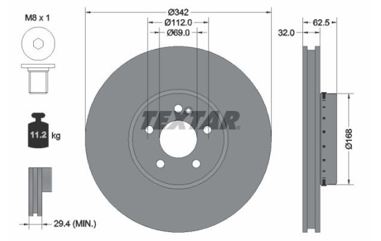 Brake disc 92358425 Textar