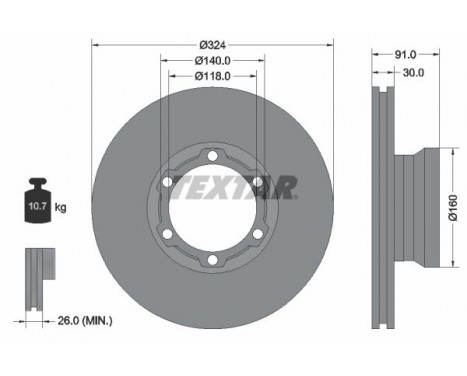 Brake Disc 93087600 Textar