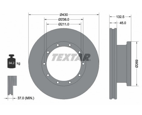 Brake Disc 93087900 Textar