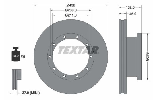 Brake Disc 93087900 Textar