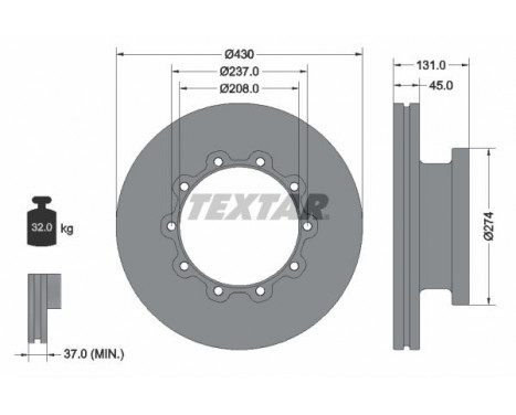 Brake Disc 93088300 Textar