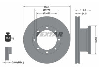 Brake disc 93102300 Textar
