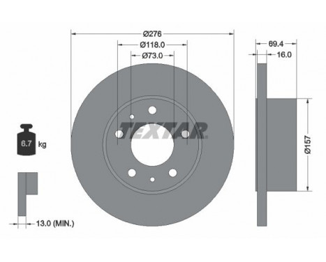 Brake Disc 93104700 Textar