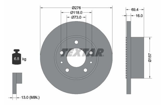 Brake Disc 93104800 Textar