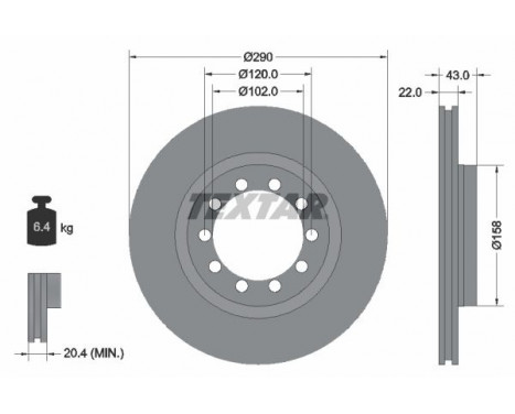 Brake Disc 93117400 Textar