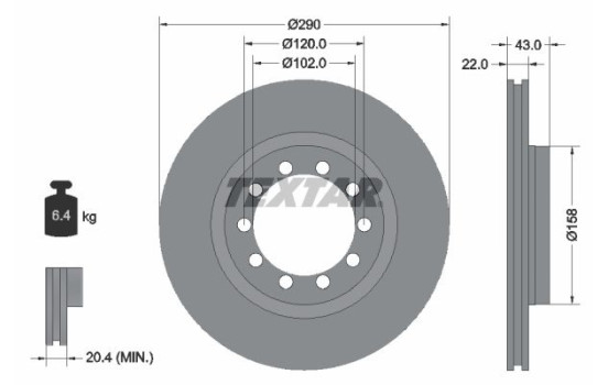 Brake Disc 93117400 Textar